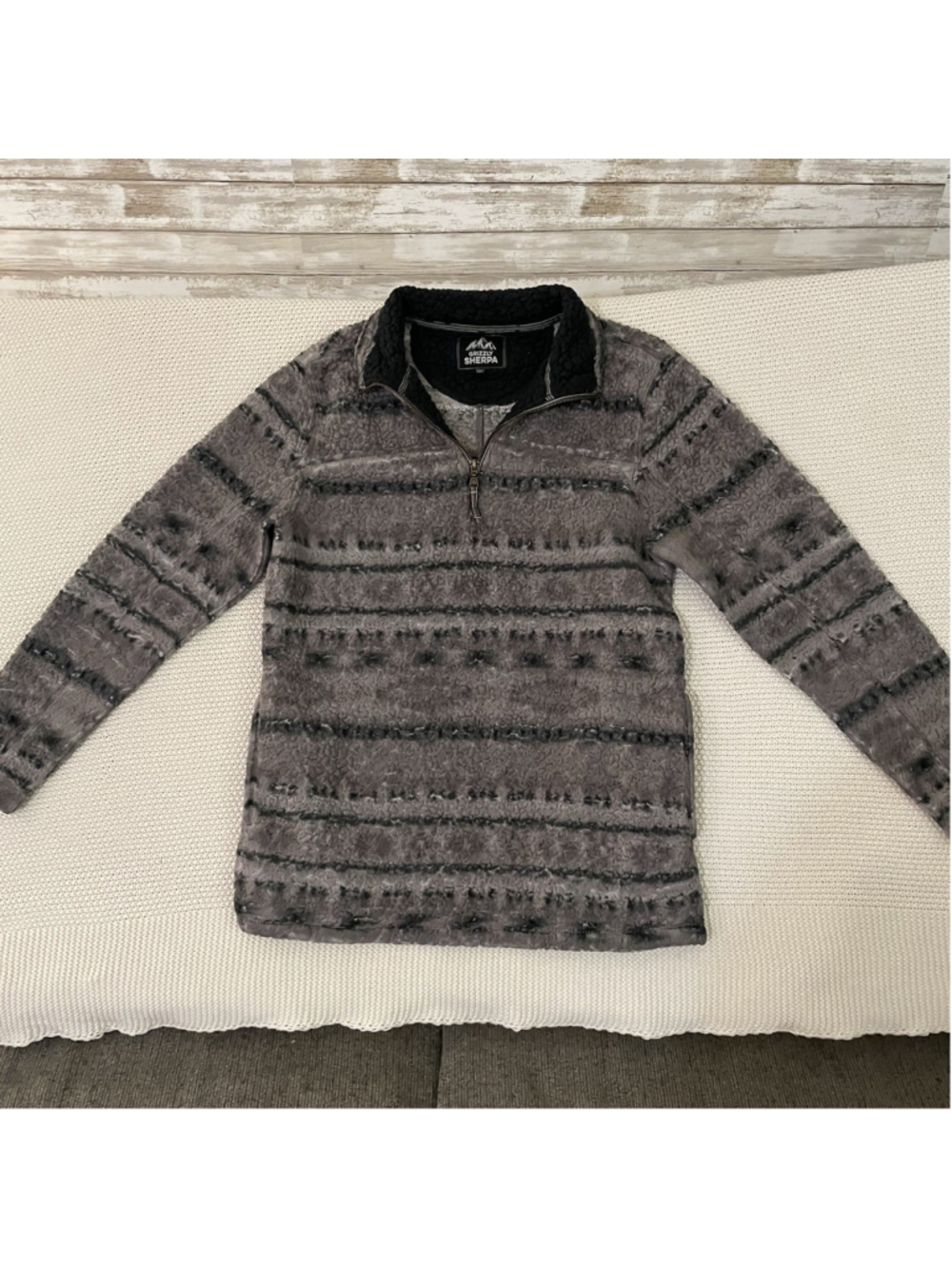 Grizzly Sherpa M Full Zip Men's Patterned Sherpa Sweatshirt